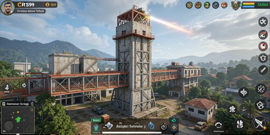 Tampilan gameplay menegangkan dalam pertempuran Tower Defense.
