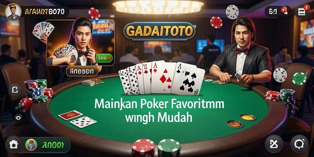 Screenshot GADAITOTO menampilkan pemain poker yang sedang bersaing di meja.