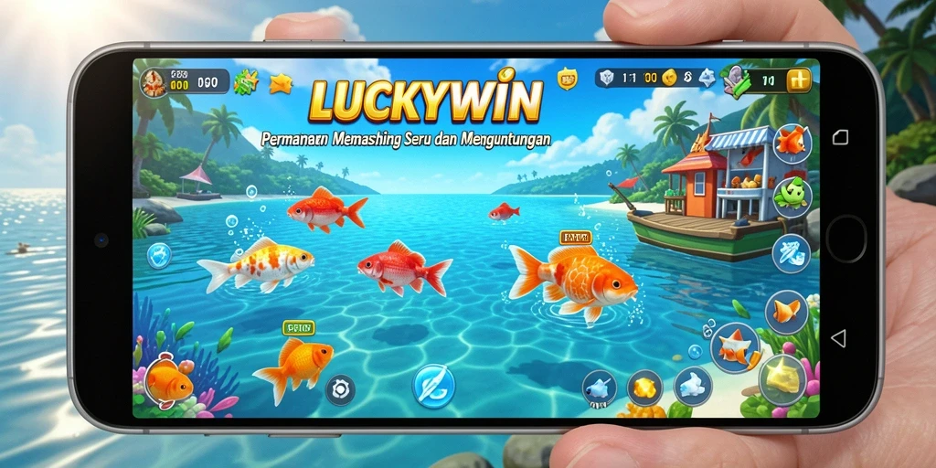 Tampilan gameplay <strong>LUCKYWIN</strong> yang menggambarkan keseruan memancing.