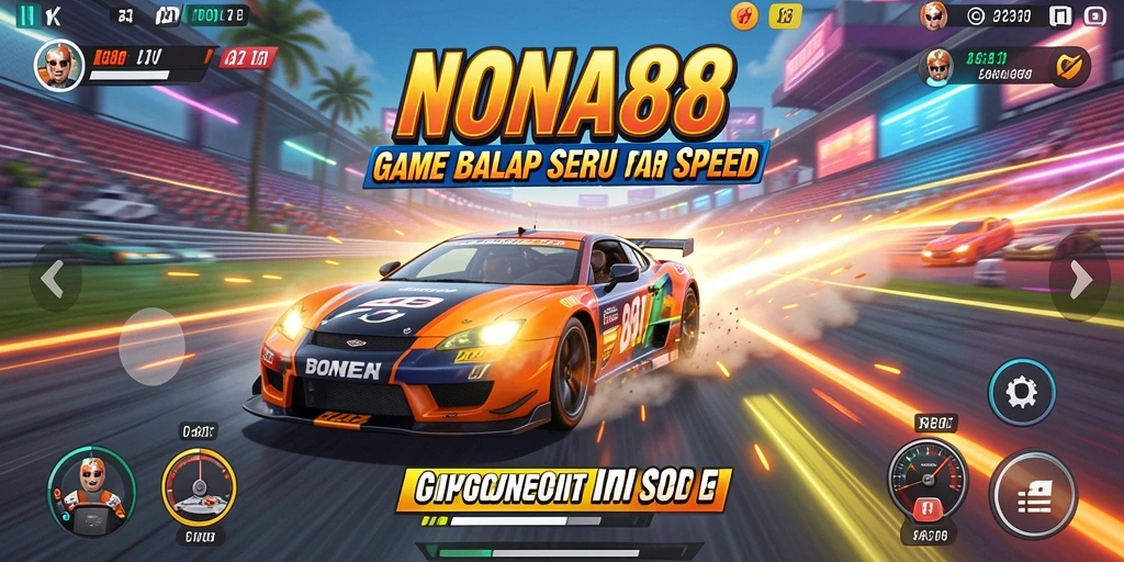 Tampilan gameplay balap NONA88 yang seru dan mendebarkan.