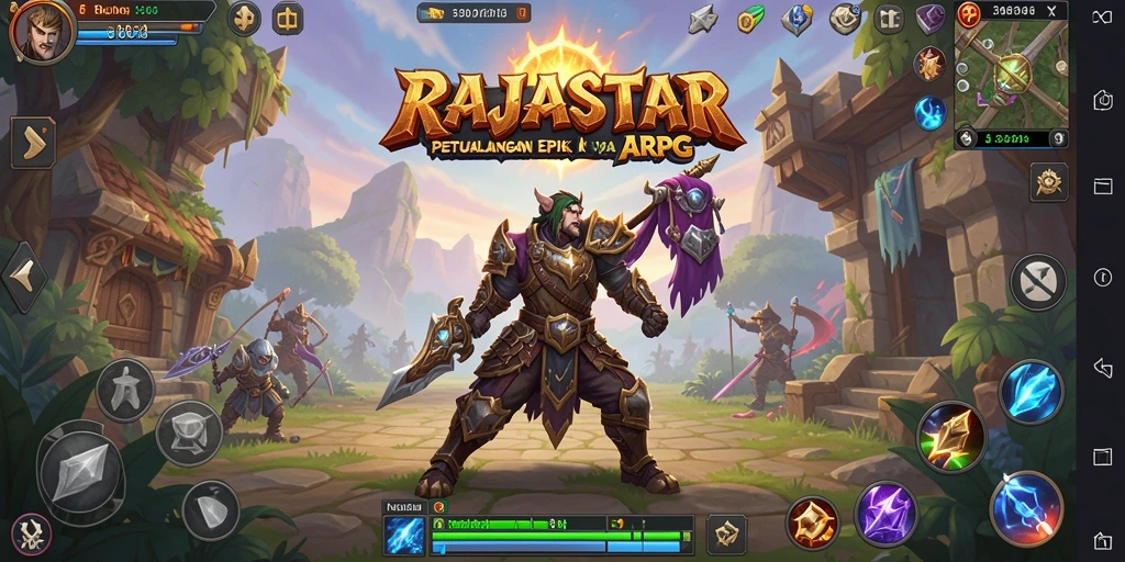 Tampilan gameplay RAJASTAR yang epik dan menegangkan dalam dunia ARPG.