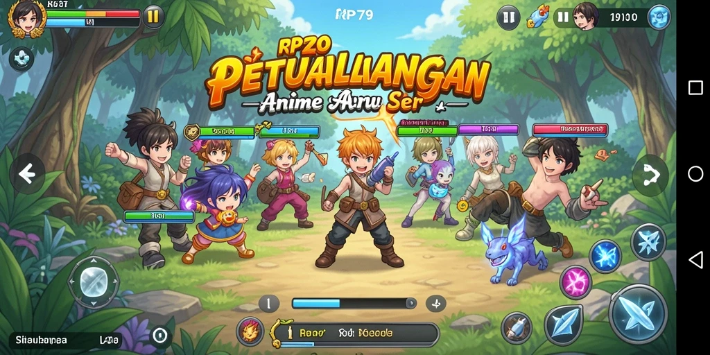 Tangkapan layar menunjukkan aksi seru dalam game Anime.